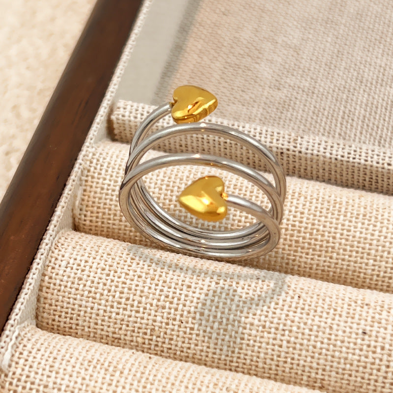 Modern Gold Heart Ring