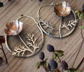 Ethnic Style Flower Hoop Dangle