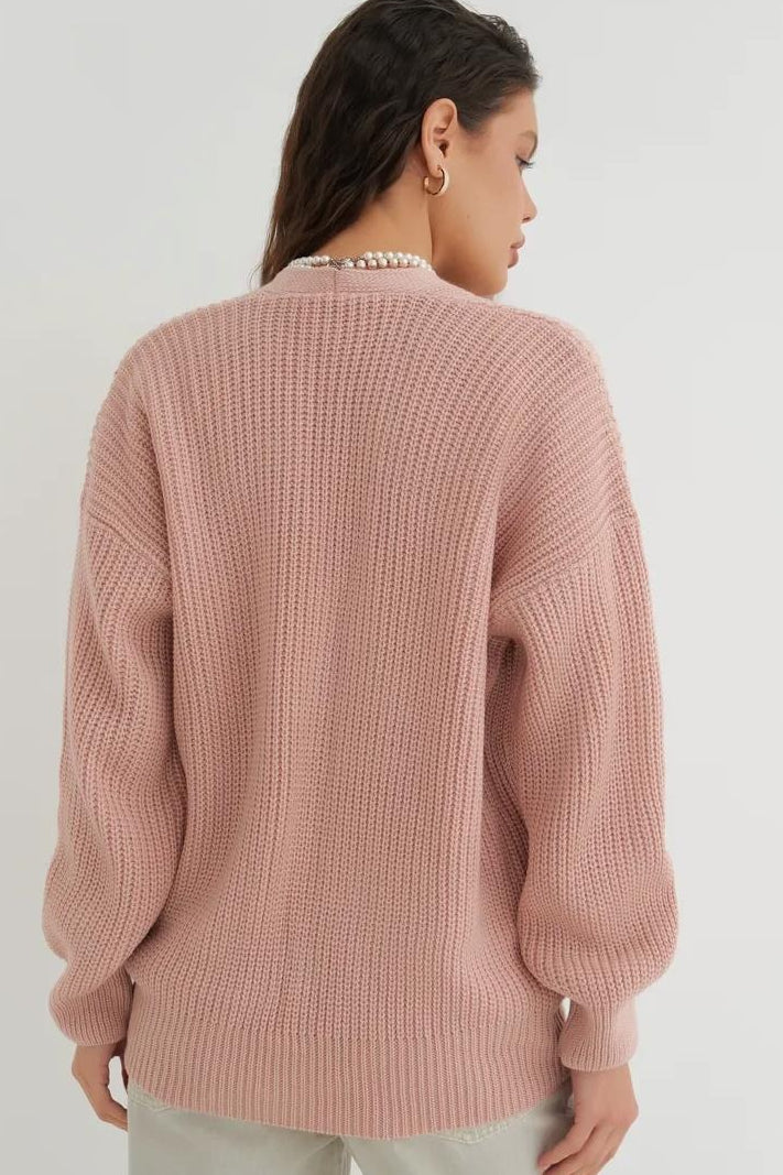 Relaxed Fit Color Cardigan