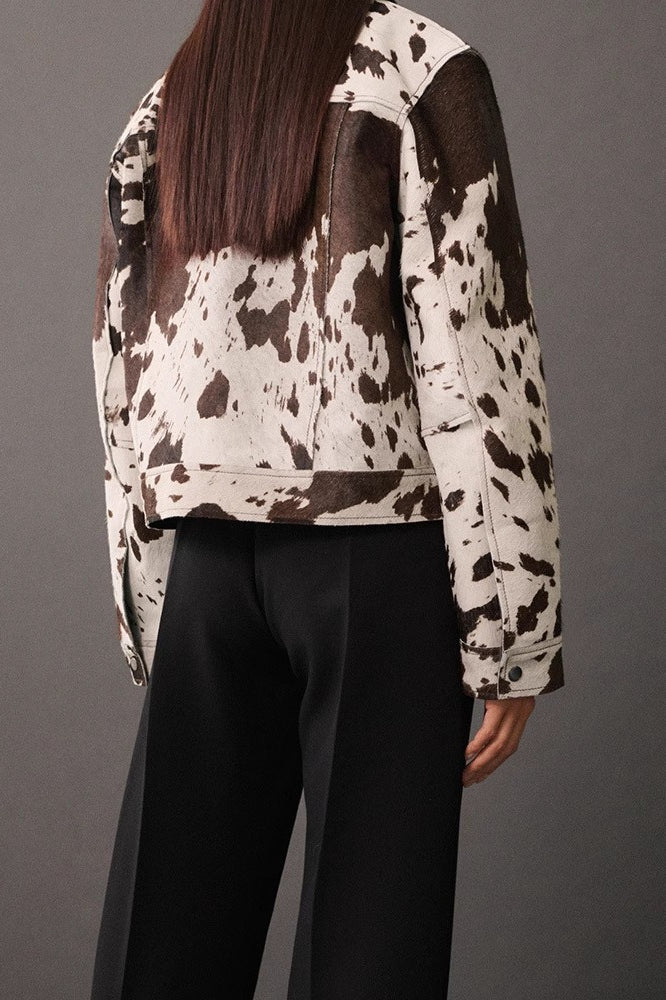 Asymmetrical Print Short Coat