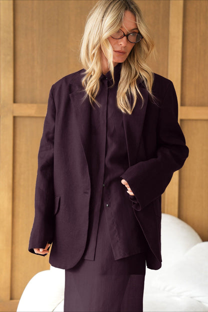 Collared Tencel Shirt Dress Two Piece Set
