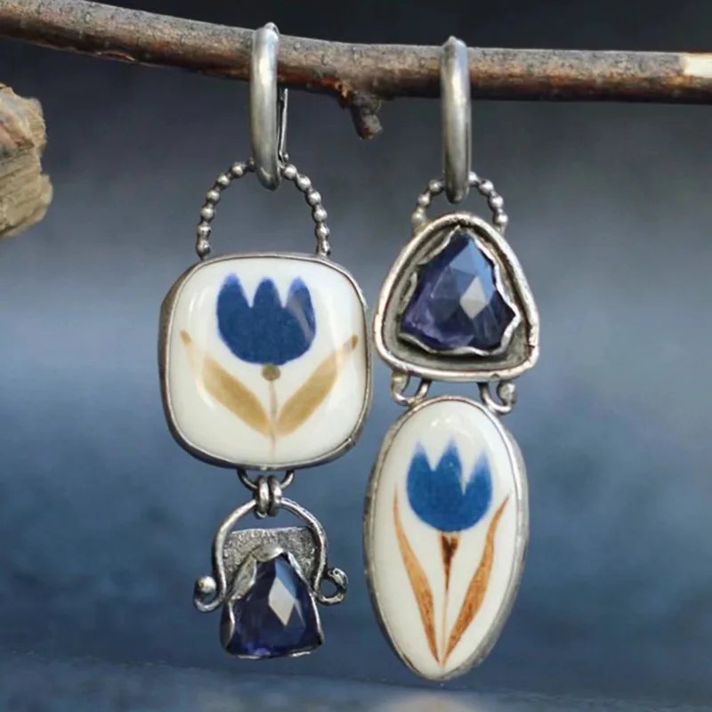 Vintage Tulip Dangle Earrings