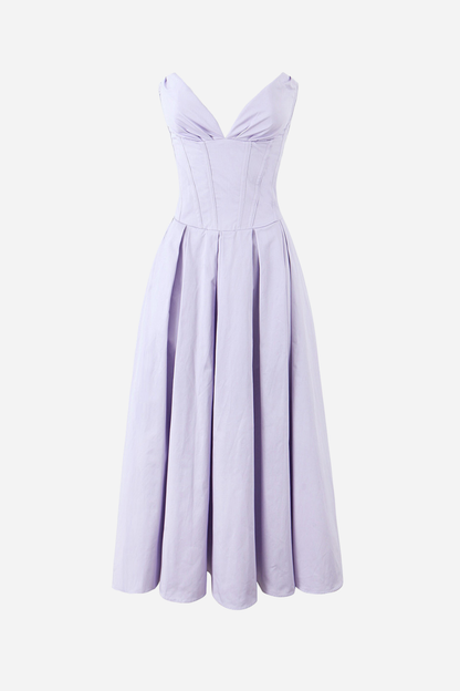 Fay V-neck Corset Tube Midi Dress
