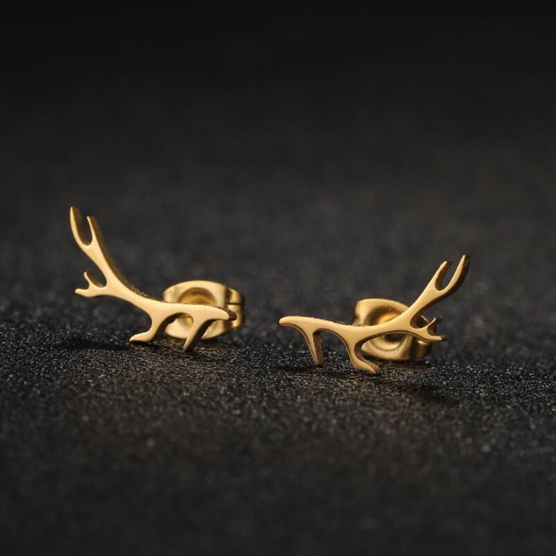 Golden Antler Earrings