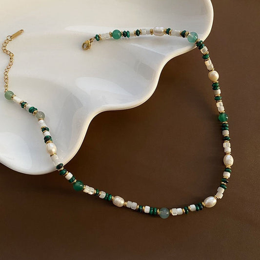 Elegant Pearl Jade Necklace