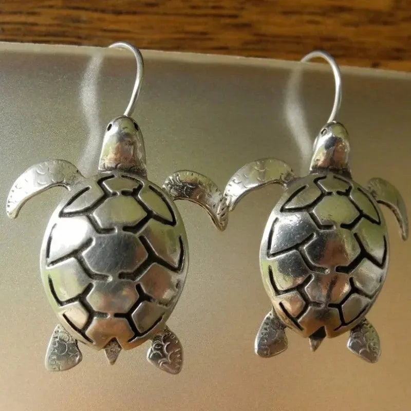 Silver Turtle Earrings