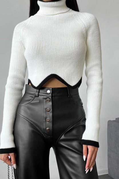 Leather Patchwork Pants
