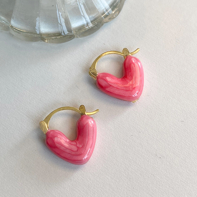 Pink Heart Earrings