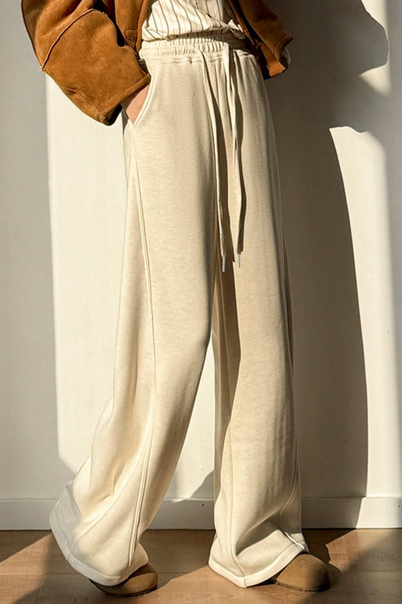 Plush Wool Curved Knit Pants