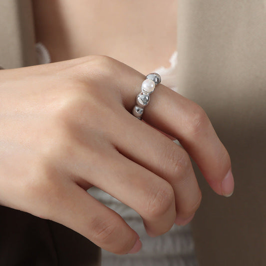 Elegant Pearl Band Ring
