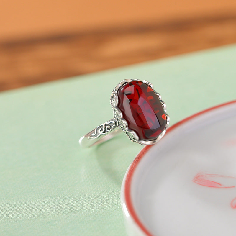 Vintage Red Garnet Ring