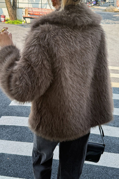 Soft Plush Long Sleeve Coat
