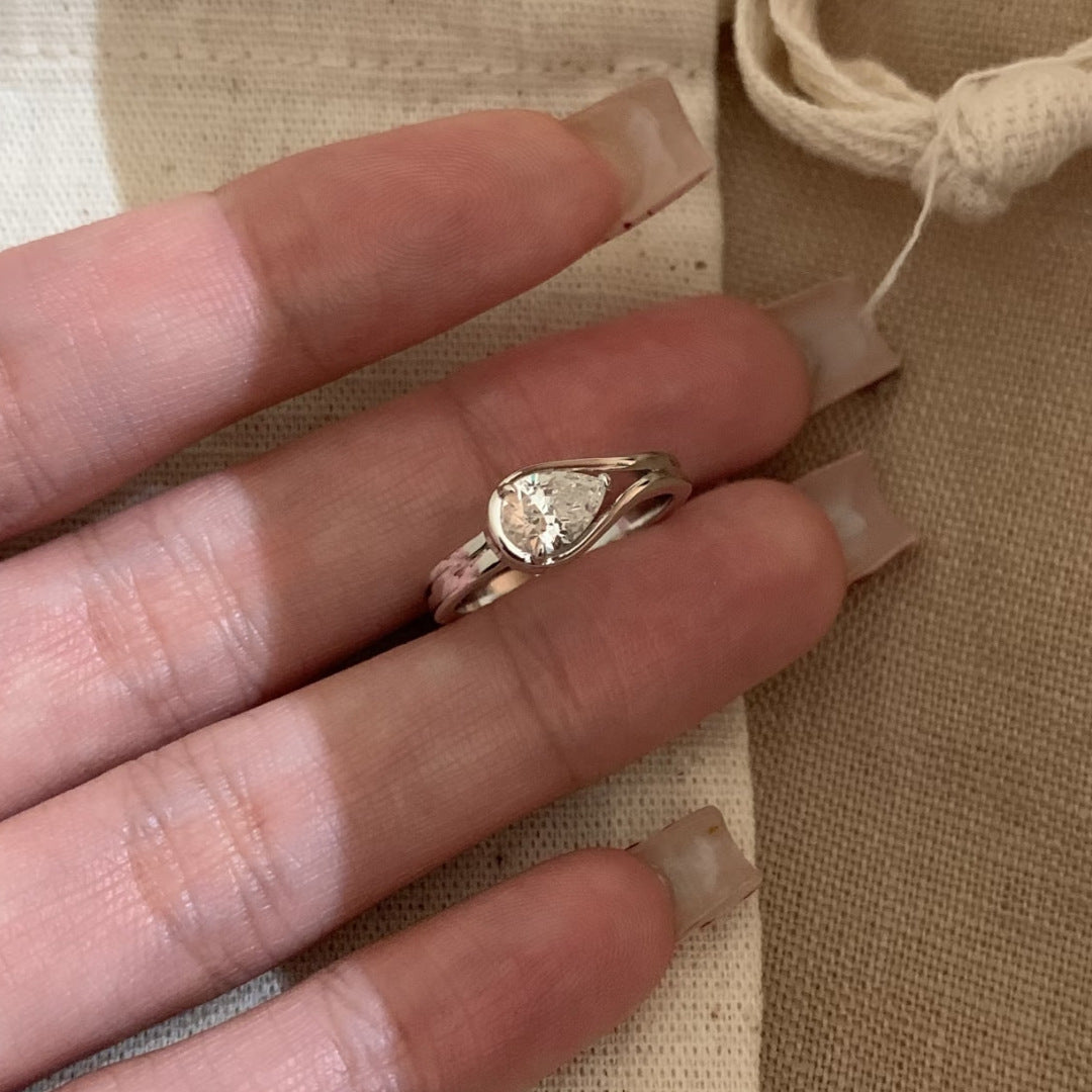 Elegant Pear Diamond Ring