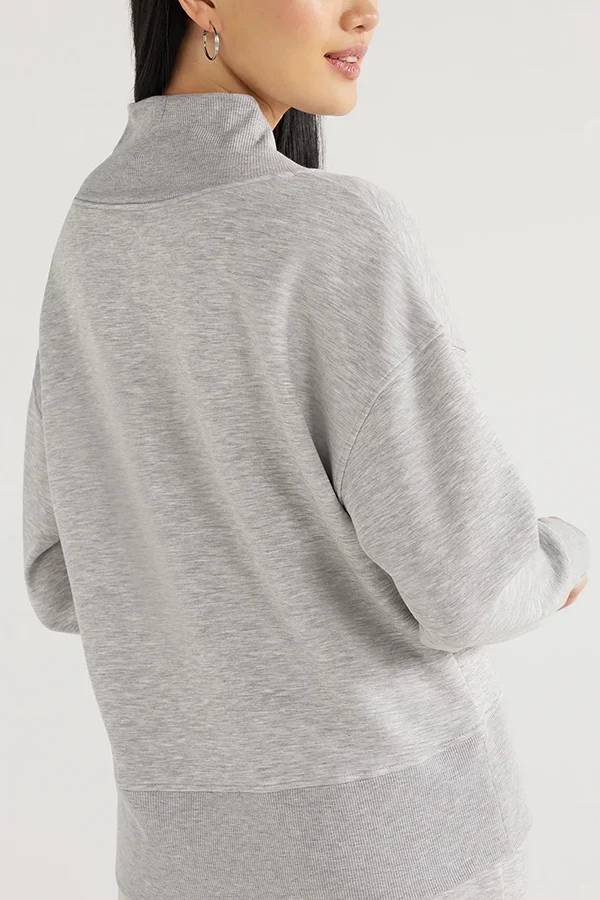 Weather Gets Cold Color V-neck Top and Elastic Waist Pocketed Lounge Pants Set