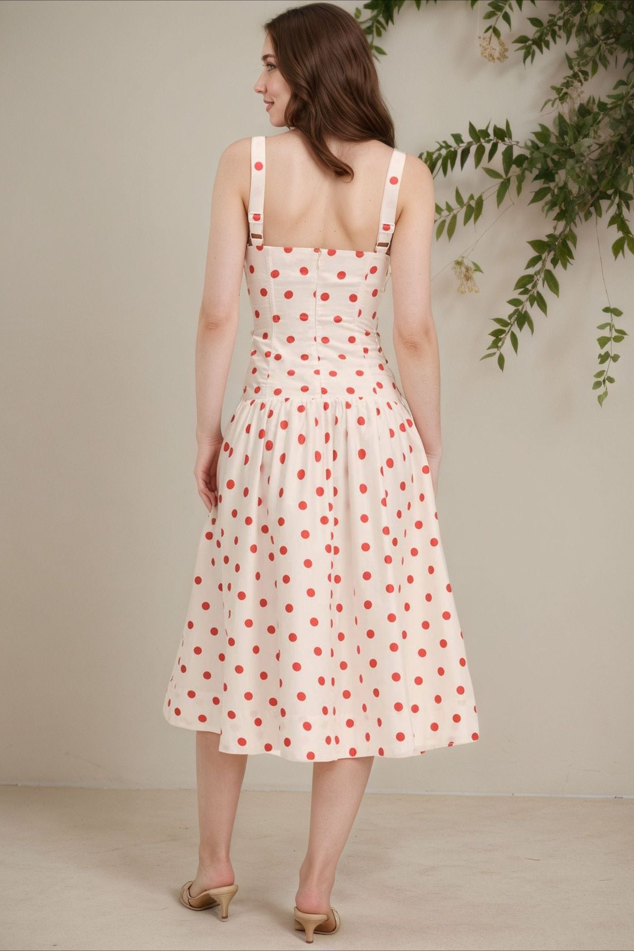 Polka Dot Cami Bodycon Maxi Dress