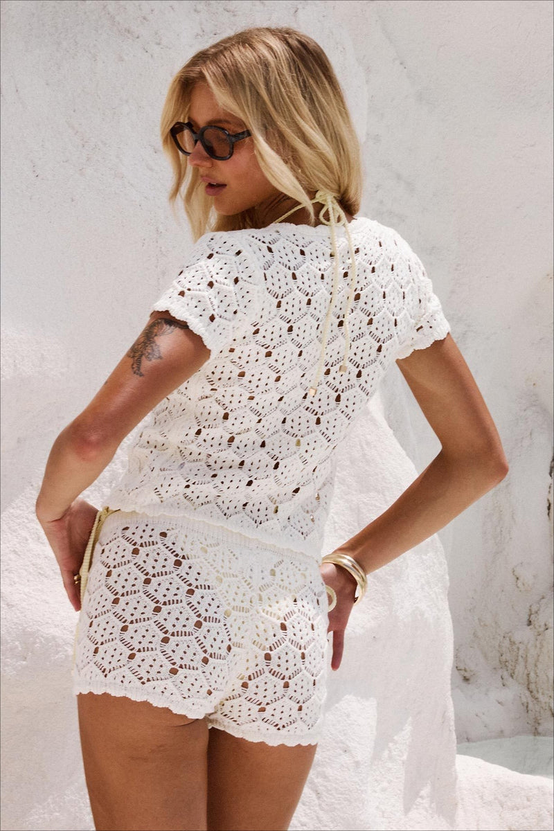 Cutout Comfy Top Shorts Two Piece Set