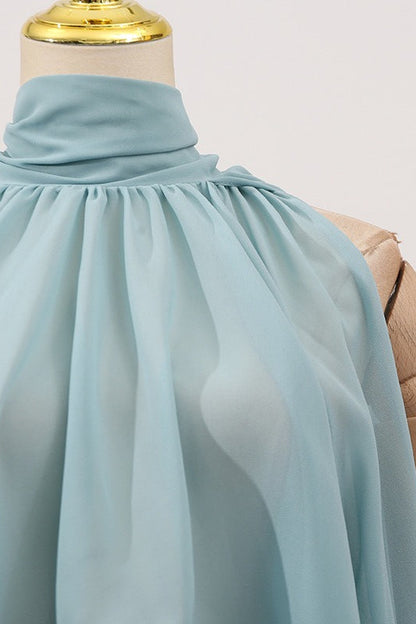 Sweet Irregular Stand Collar Loose Halter Blouse
