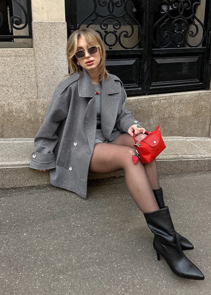 Clara - Double-breasted Wool Blend Coat