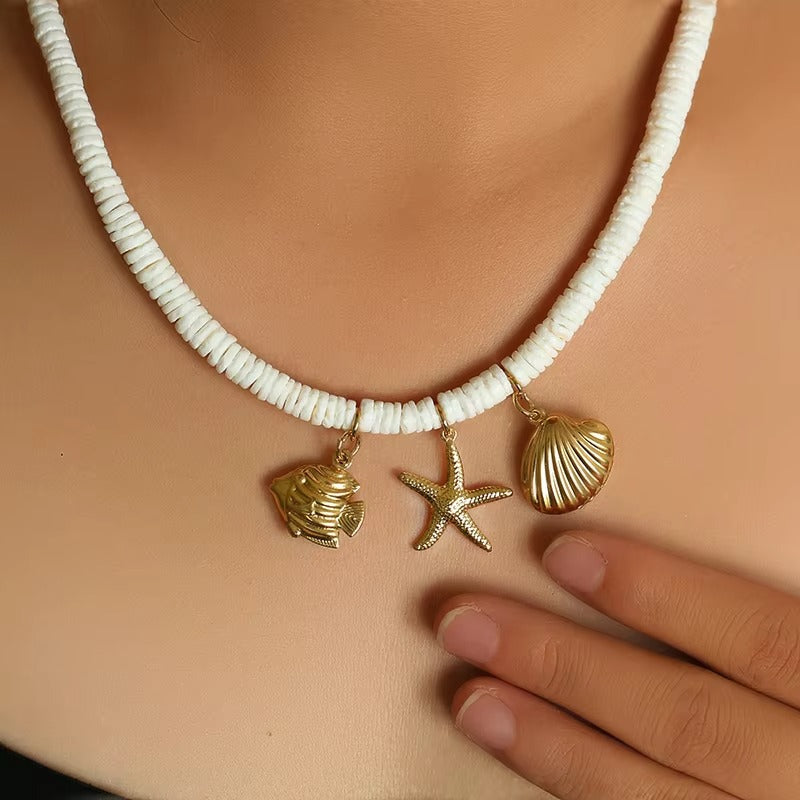 Bohemian Shell Charm Necklace