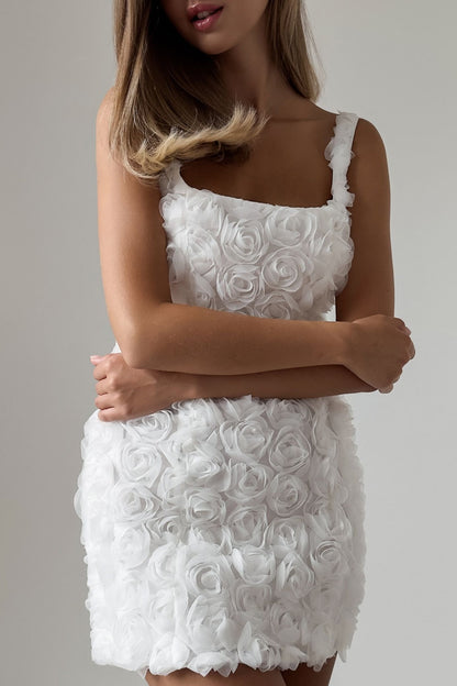 Doris Applique Lace-up Mini Dress