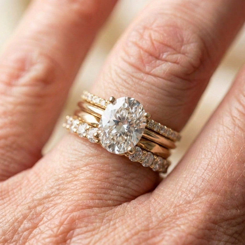 Vintage Zirconia Bright Ring Set