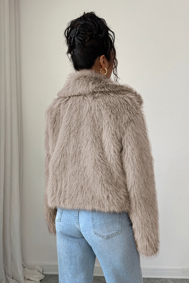 Plush Long Sleeve Maxi Coat