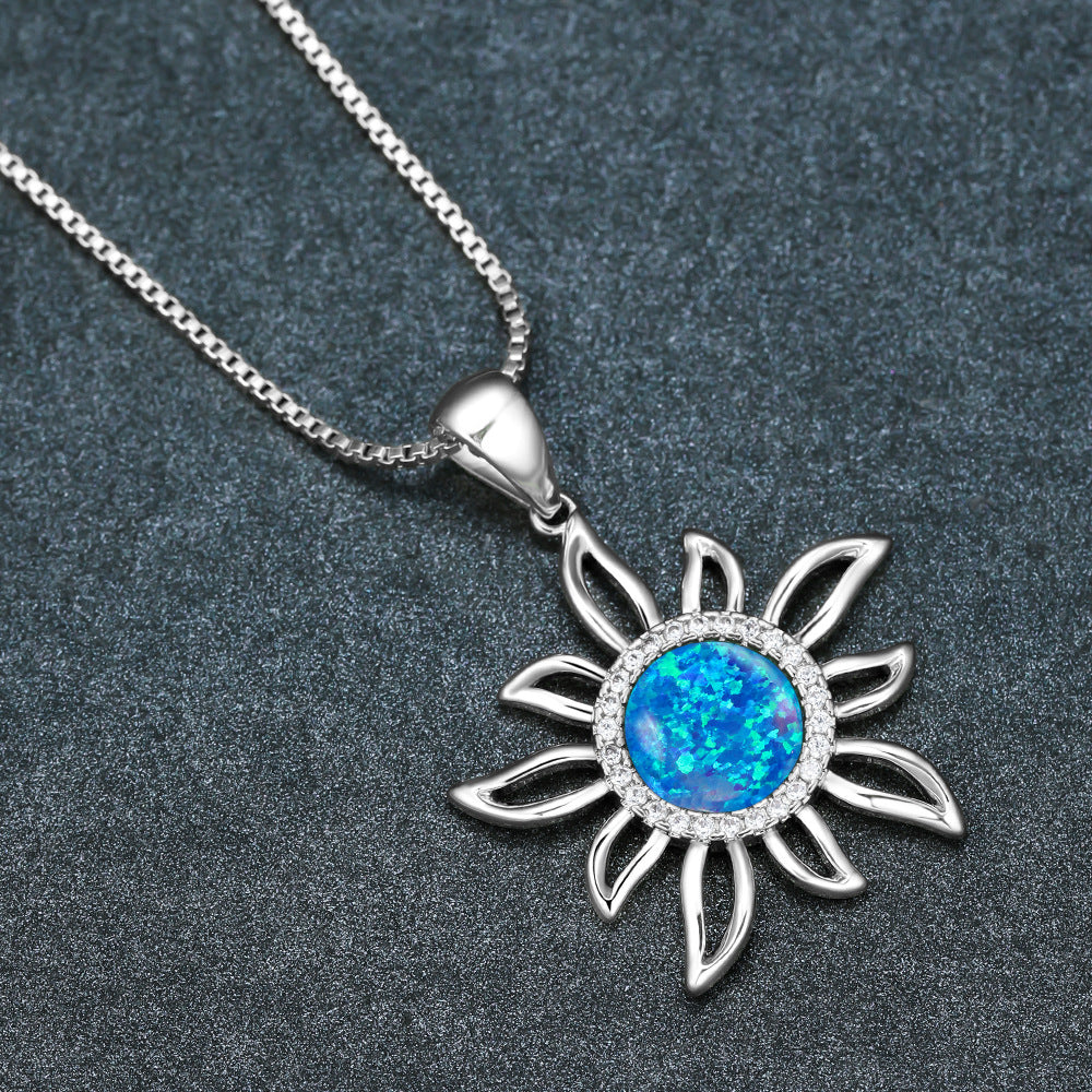Elegant Blue Opal Necklace