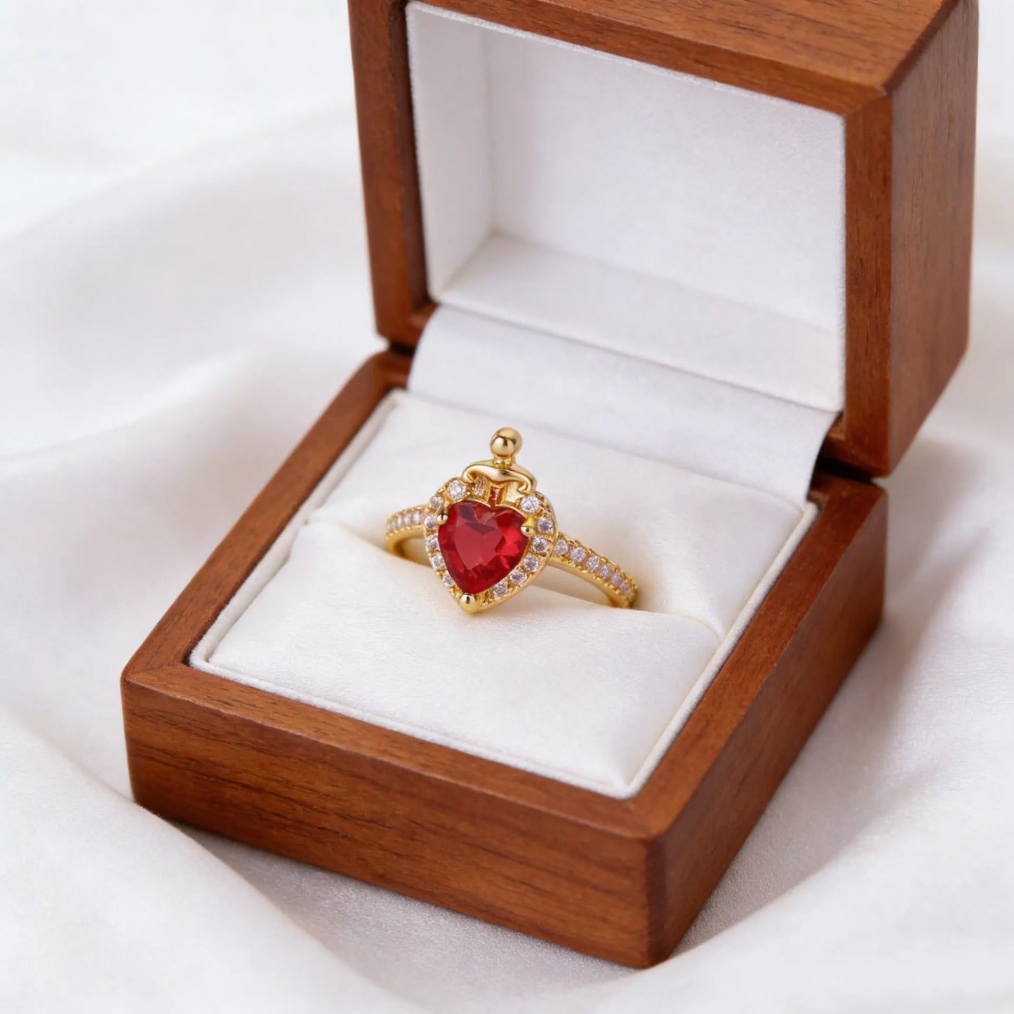 Romantic Ruby Heart Ring