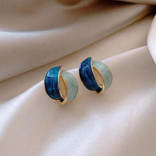 Elegant Blue Jade Earrings