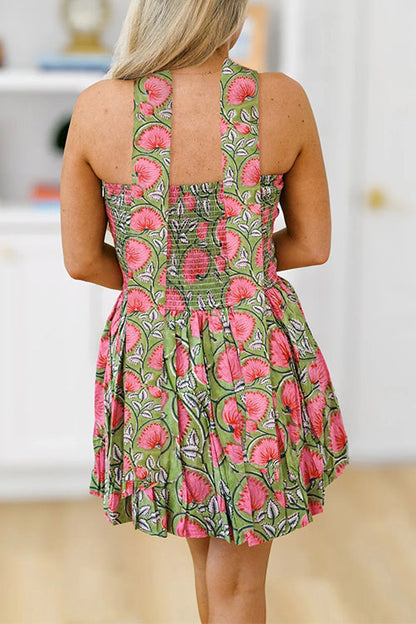 Moxidress Strapless Print Mini Dress With Scarf