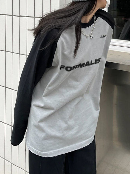 Spliced Street Loose Sweatshirts