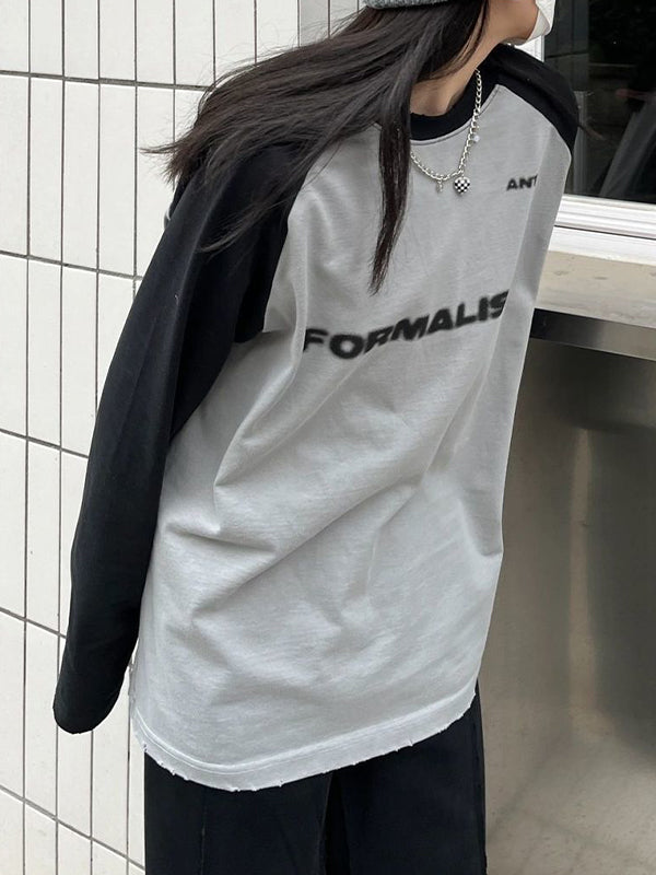 Spliced Street Loose Sweatshirts