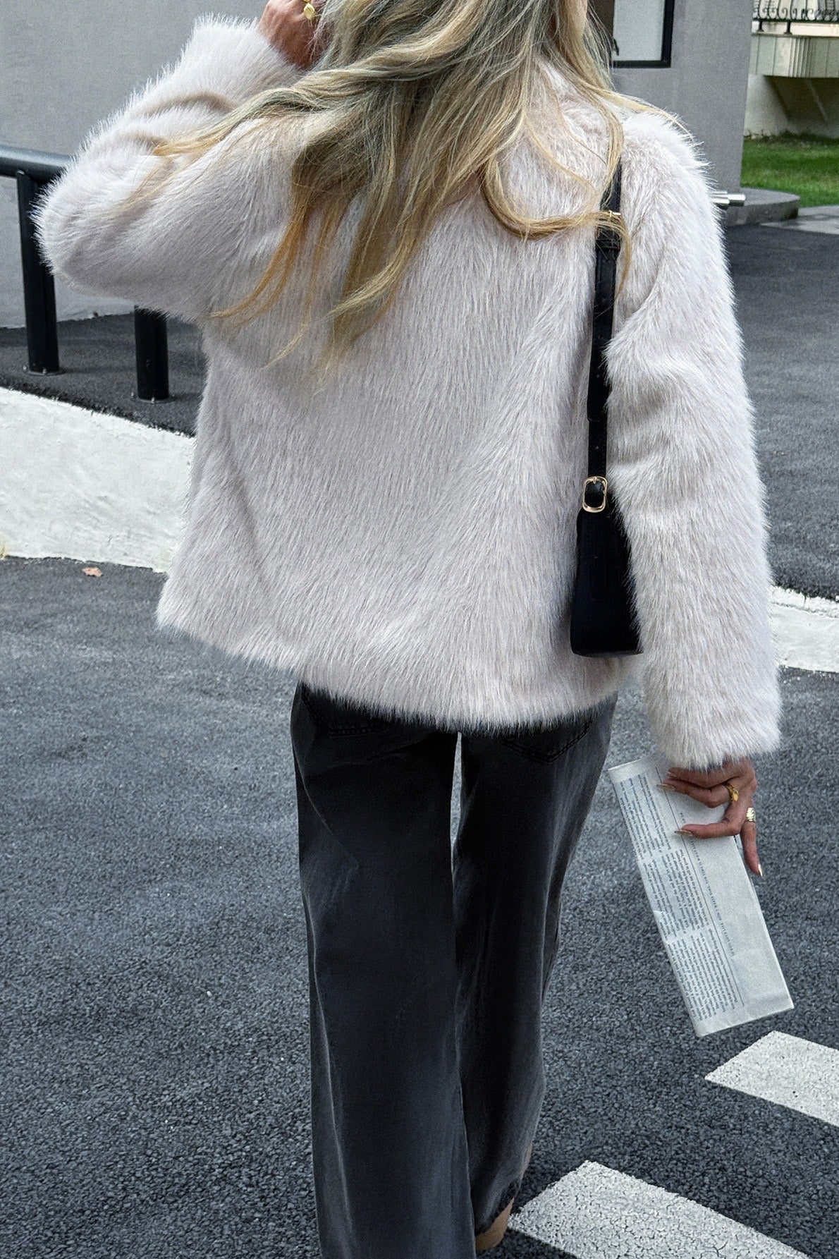 Soft Plush Long Sleeve Coat
