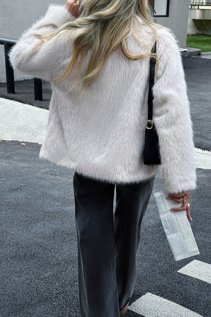 Soft Plush Long Sleeve Coat