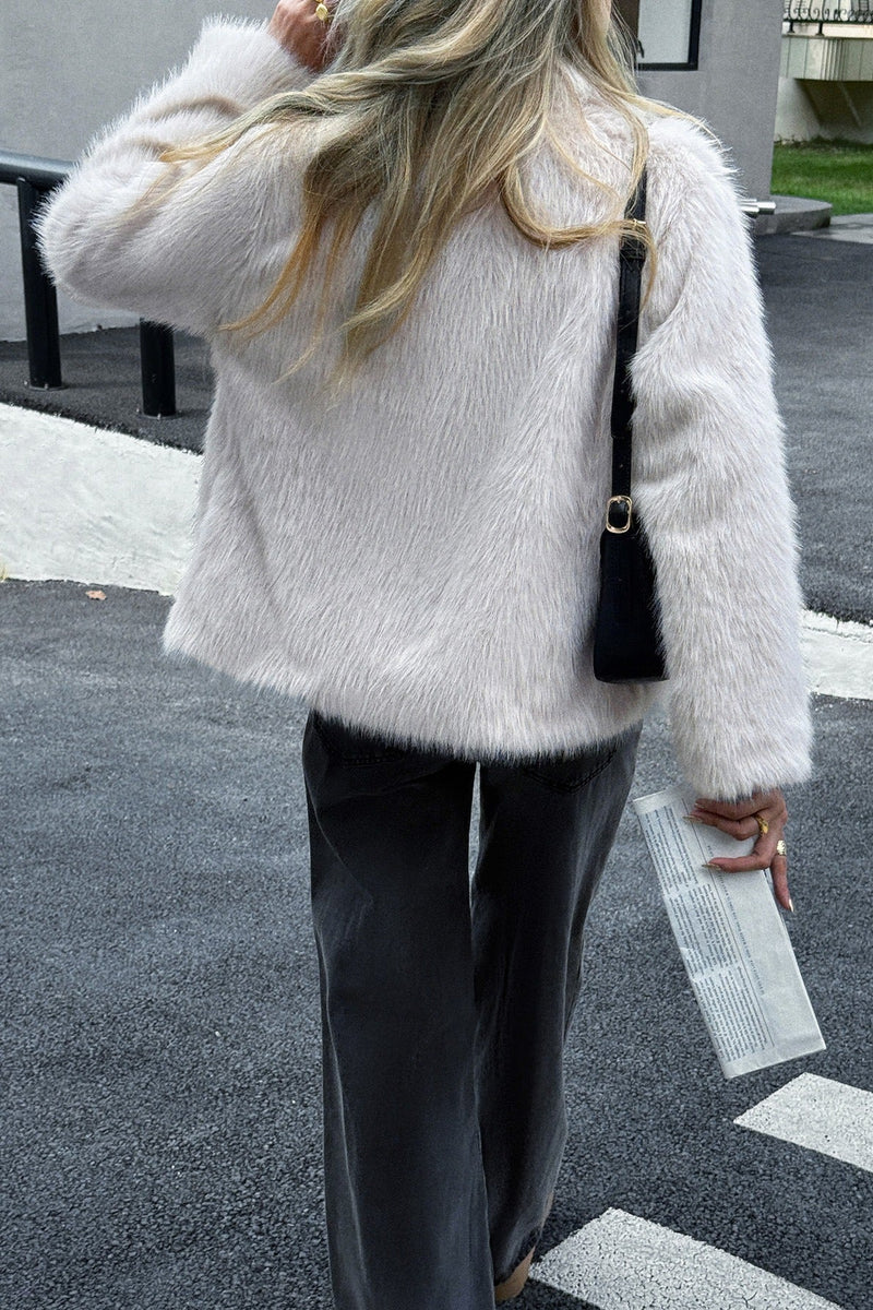 Soft Plush Long Sleeve Coat