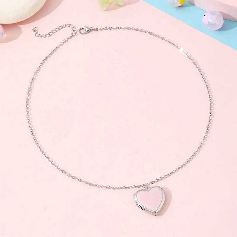Romantic Pink Heart Necklace