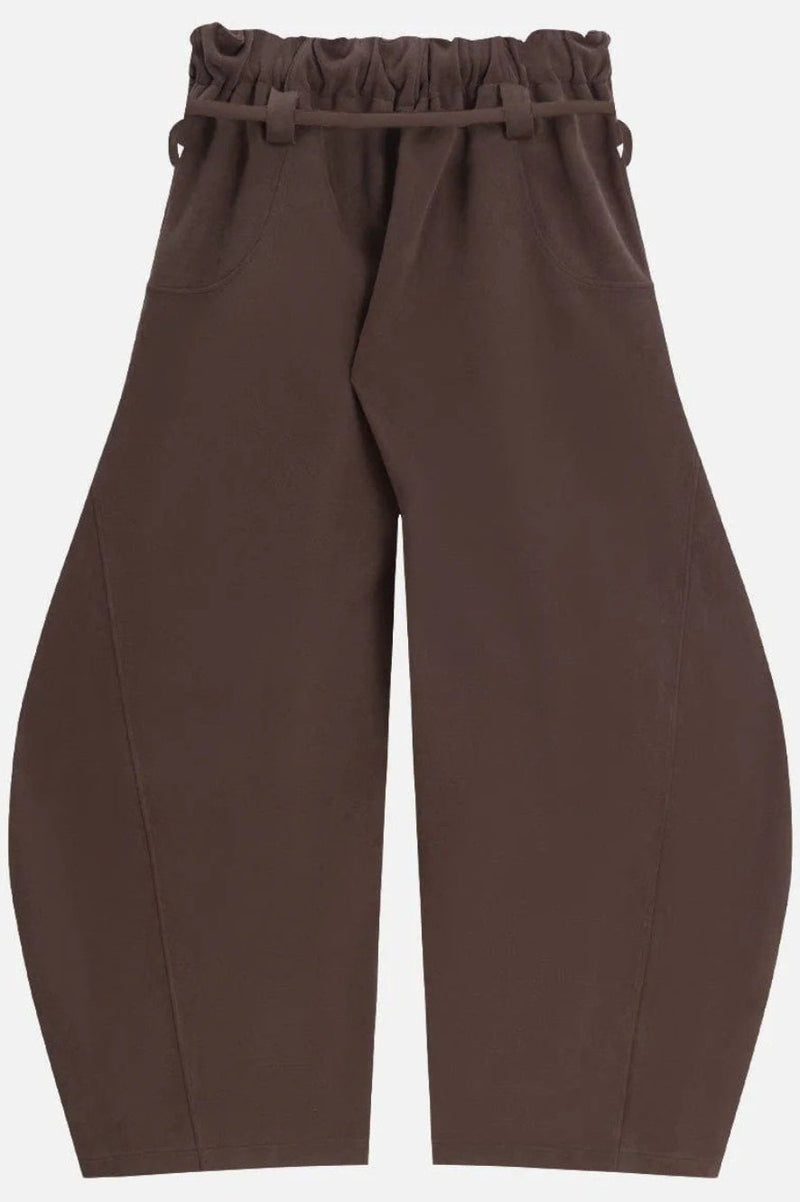 Tie Waist Relaxed Wide Leg Long Pants