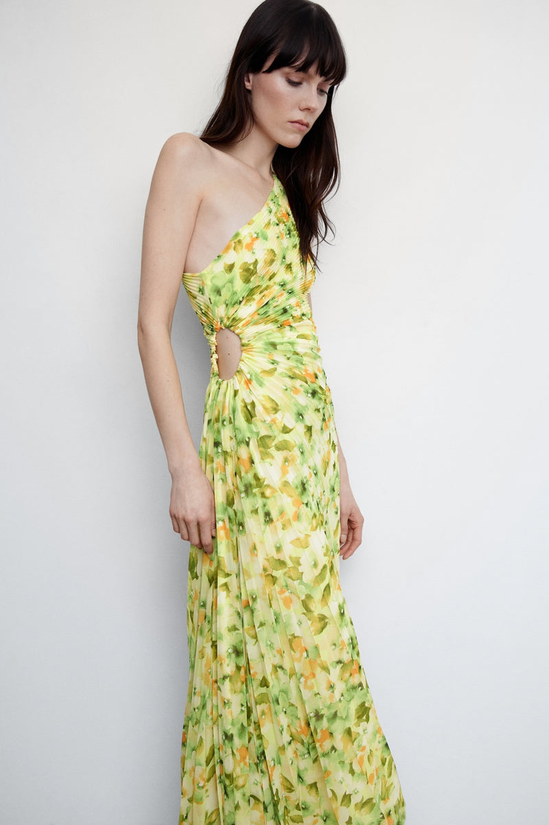 Riva Printed One Shoulder Maxi Dress