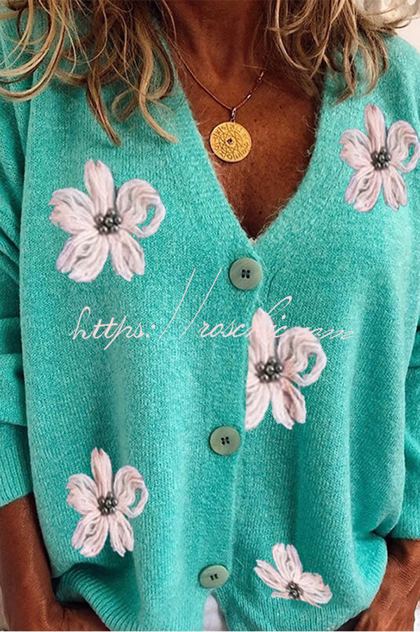 Knit Single Breasted Long Sleeved Cardigan Coats
