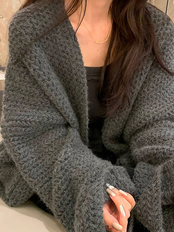 Color Oversized Knit Cardigan