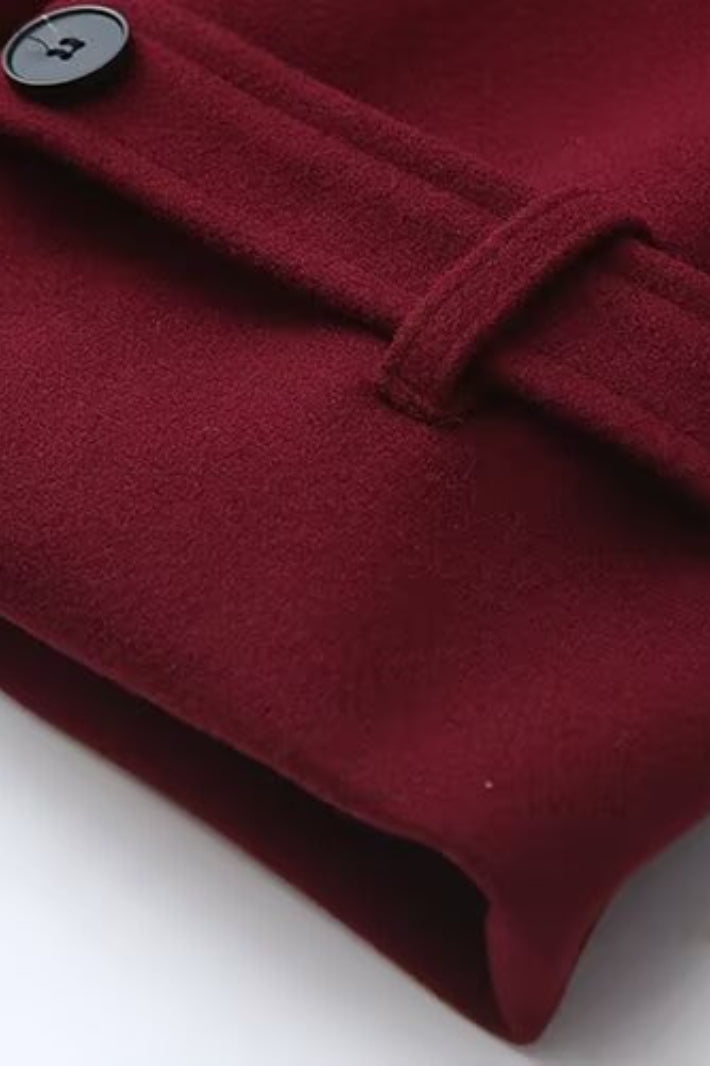 Waisted Lapel Wool Overcoat