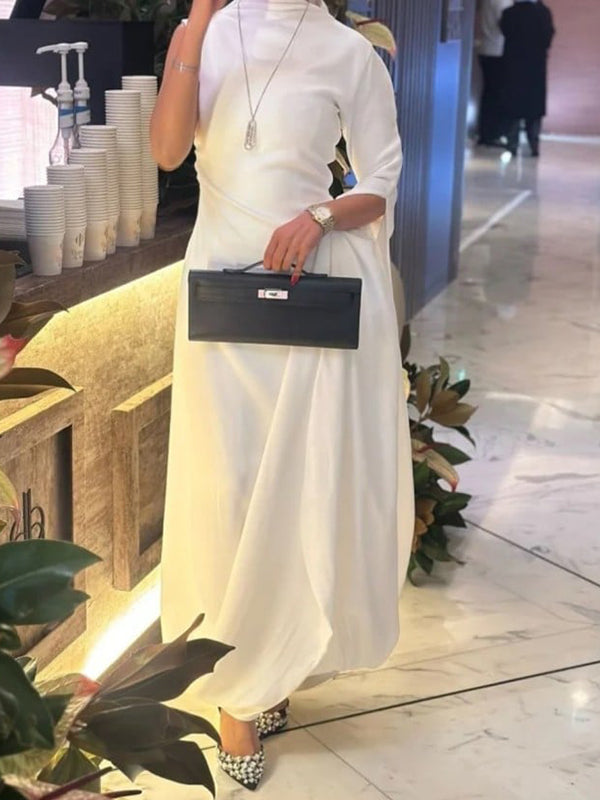 Color Split-side All-match Flying Sleeves Maxi Dresses