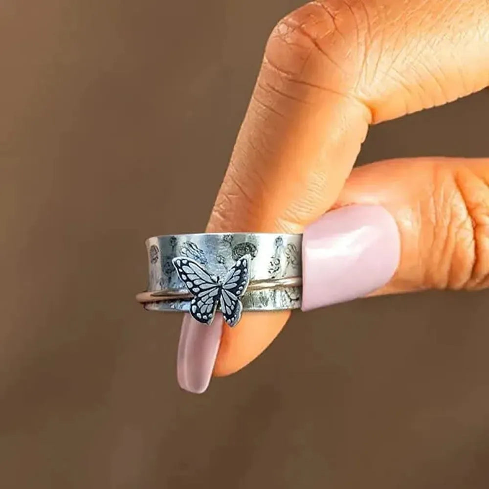 Vintage Butterfly Spinner Ring