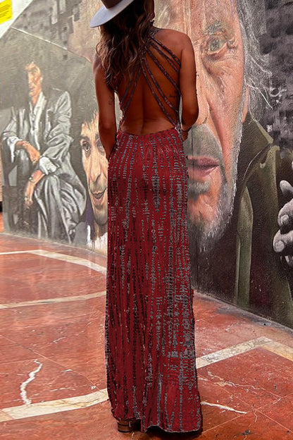 Criss Cross Open Back Tie Dye Maxi Dress(6 Colors Available)