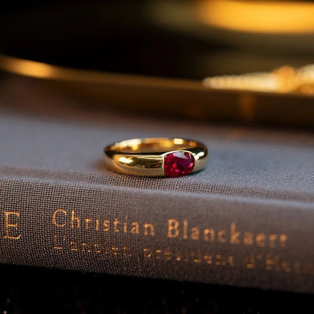 Elegant Ruby Gold Ring