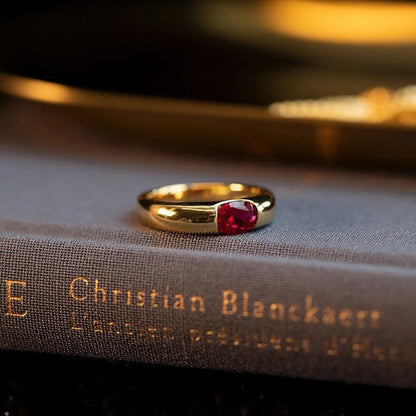 Elegant Ruby Gold Ring
