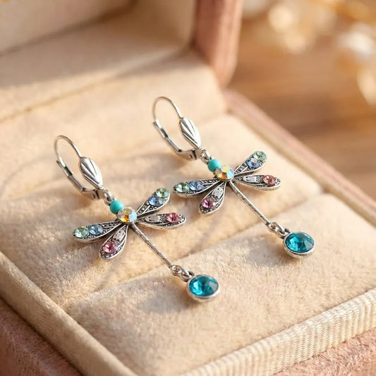 Elegant Carved Dragonfly Earrings
