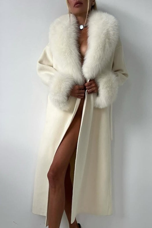 Oversized Fur Trim Overcoat