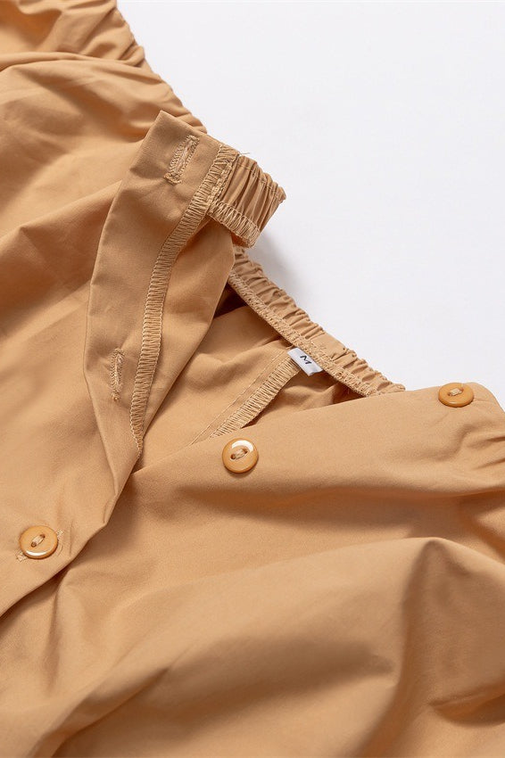 Puff Sleeve Cold Shoulder Blouse