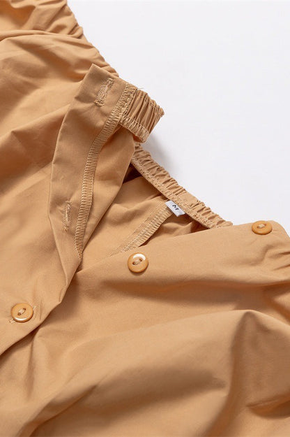 Puff Sleeve Cold Shoulder Blouse